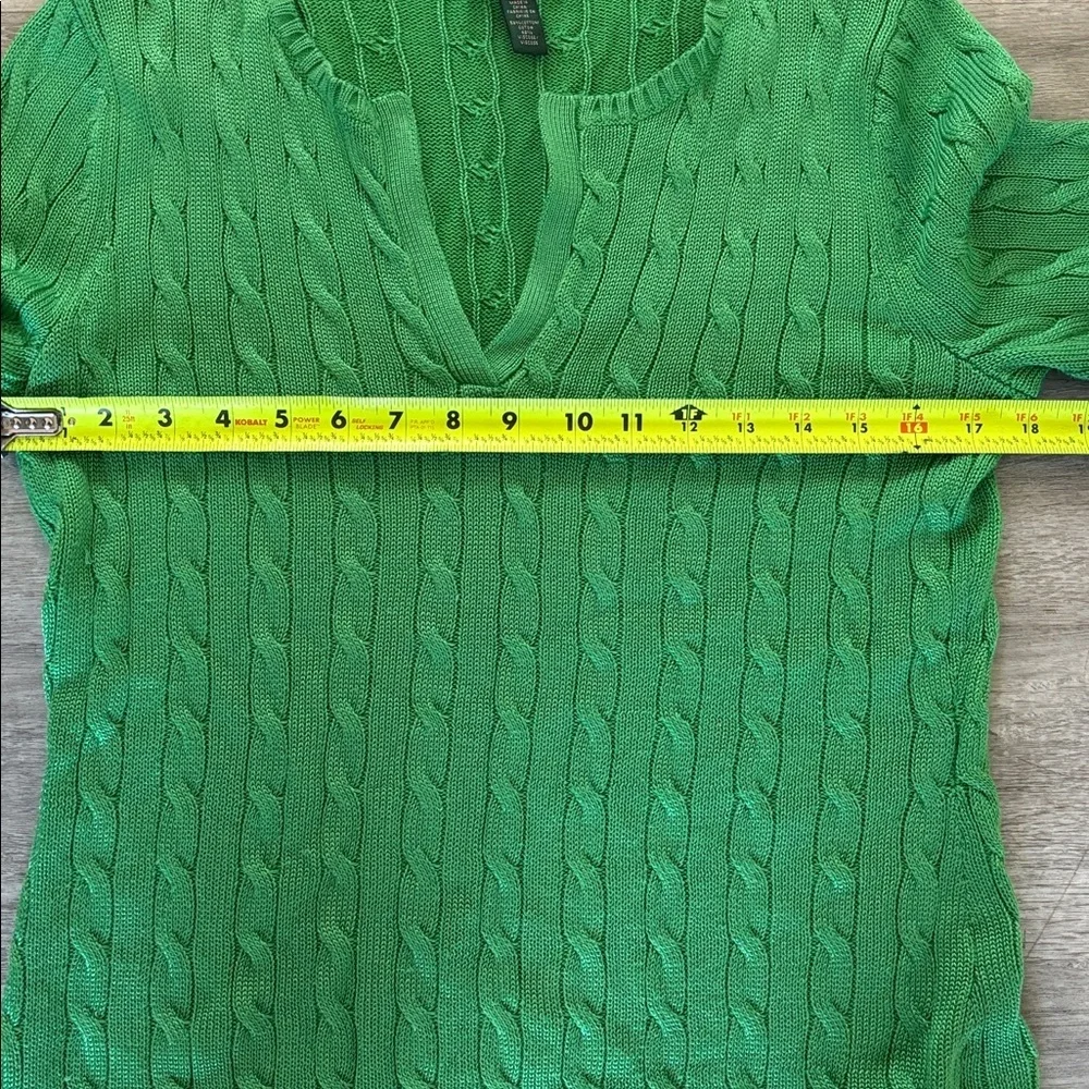 Lauren Ralph Lauren green sweater Sz PL - Picture 3 of 6